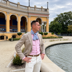 Collar Scarf Orio – elegancka geometryczna apaszka męska pod szyją